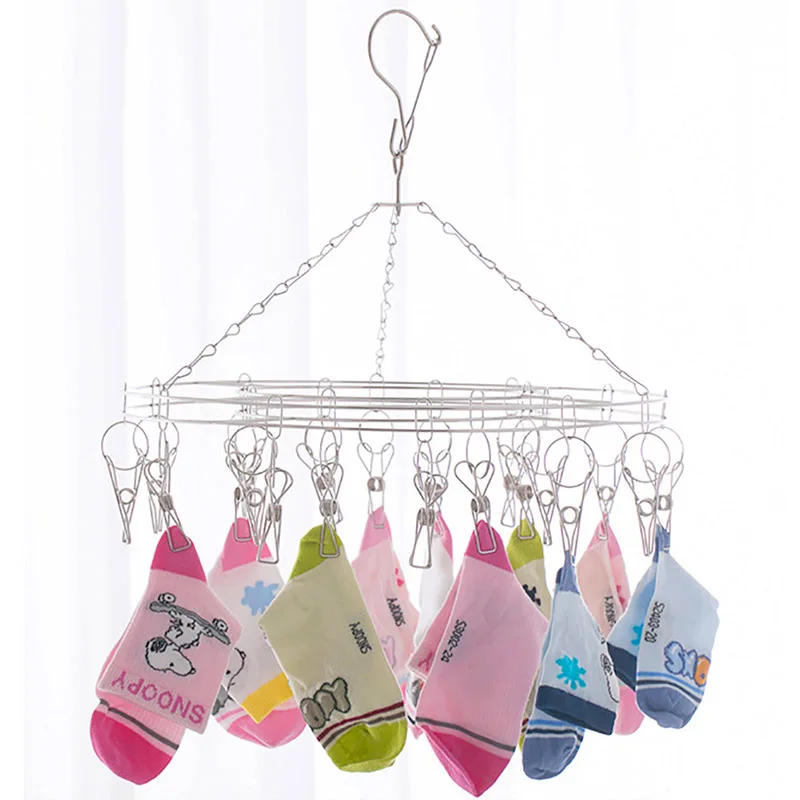 Stainless Steel Clothespins Hanging Clothing Laundry Drying Racks
