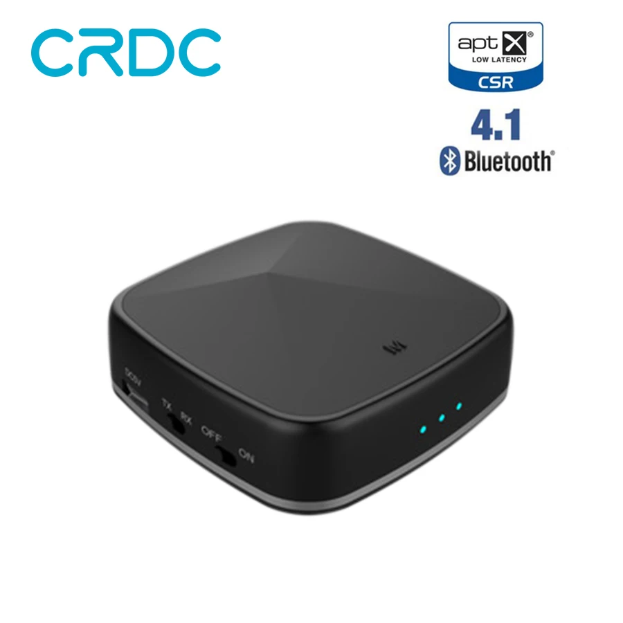 

CRDC Wireless Bluetooth Transmitter Receiver A2DP Audio Player Optical Fiber coaxial Stereo Audio 3.5mm AUX For TV PC Speaker