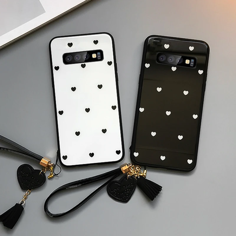 Чехол из закаленного стекла BONVAN для Samsung Galaxy s10 plus чехол с сердечком S10 Lite e