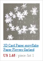 3D карта бумага Снежинка из бумаги цветы гирлянда баннер для свадьбы праздник фестиваль вечерние украшения дома 3M Рождество Белый Снежинка