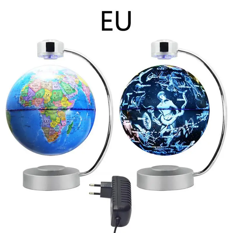 EU Плавающий шар-инновационные технологии магнитной подвеска-Глобус гироборд с колесами 8 дюймов световой вращения Созвездие Глобус украшение дома - Цвет: EU