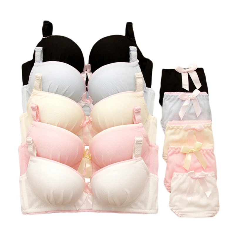 Teeange Girls Underwear Lace Bras Panties 2Pcs Sets Young