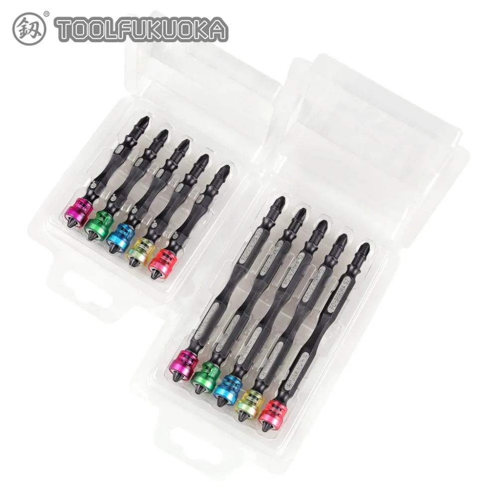 

5Pcs/Set 65/100mm Double-End Screwdriver Bit Set Phillips H6 Magnetic Ring Screwdriver Bit for Hand/Power Tools Accessories