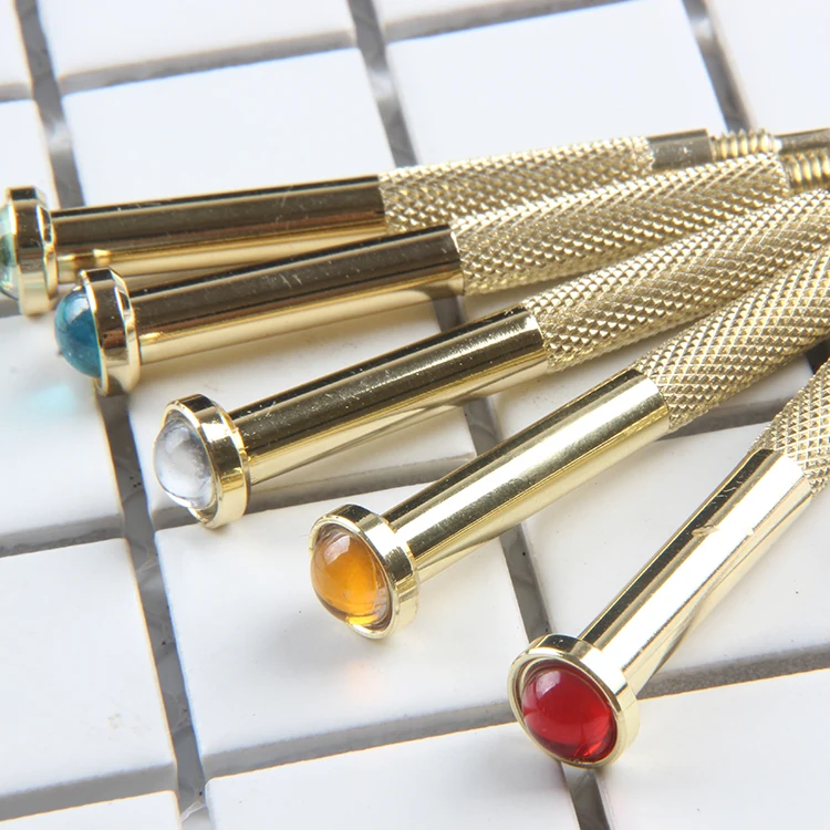 2 шт./лот золотая ручка из нержавеющей стали Полезная ручная машинка для дизайна ногтей дрель для пирсинга ногтей дрель