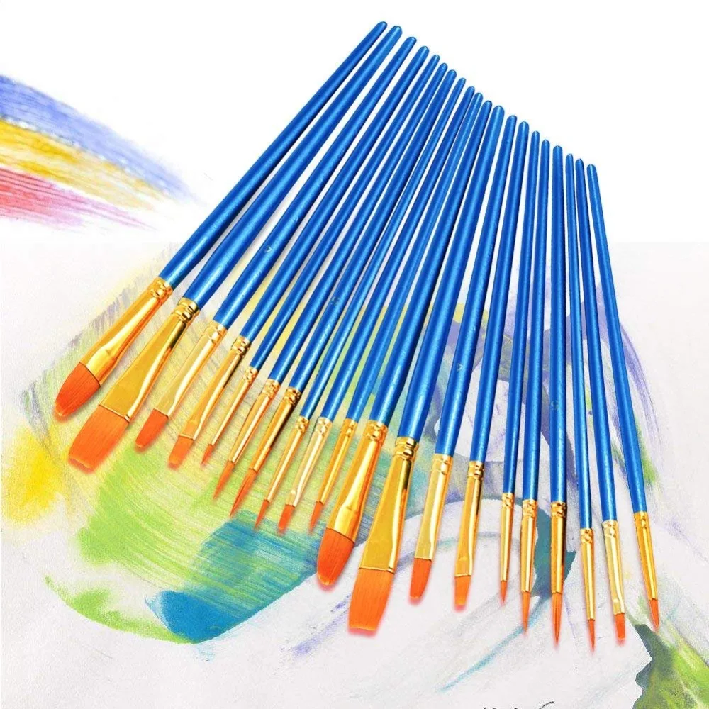 

10 Pieces Round Pointed Tip Hair Brush Set Artist Brushes for Acrylic Oil Watercolor Painting,Professional Painting Kits