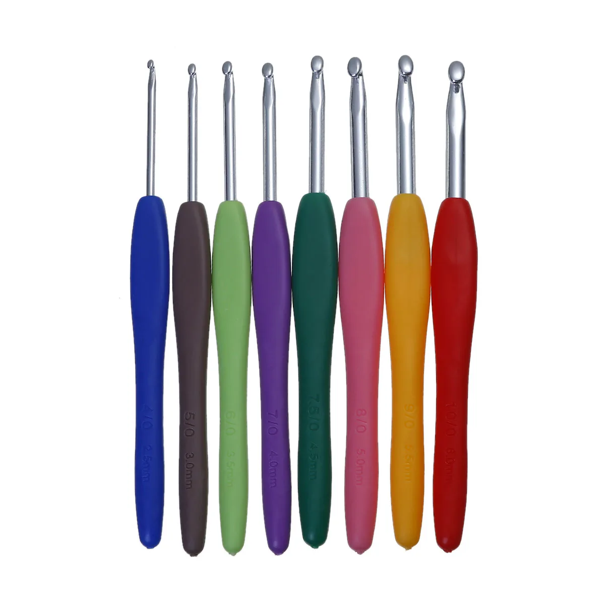

Plastic Aluminum Crochet Hooks At Random 13.7cm(5 3/8"), 1 Set(8 PCs/Set)