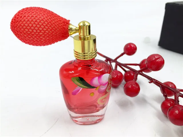 hand painted gasbag 10ml flower perfume bottle fragrance red bottle