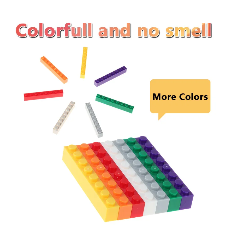 

2Packs Bulk Bricks 1X8 1 Pack 1 Color Each Pack 100g About 33PCS Small Building Blocks Toy For Children Compatible Legoed