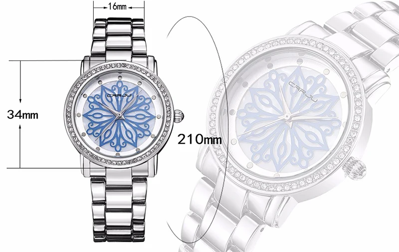 Crrju Women Watches 2018 Top Luxury Brand Fashion Charms Rose Gold Women Watch Diamond Ladies  Wristwatch relojes mujer 2019 (1)