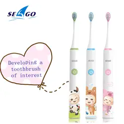 Сиго Детская электрическая Зубная щётка безопасности зубные щетки Детские Sonic Зубная щётка с Экстра мягкие щетинки best подарок SK2