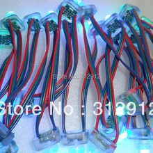 100 узлов DC12V вход WS2811 пиксельный узел, IP68 Номинальная; красный-зеленый-синий провод; заполнение эпоксидной смолой