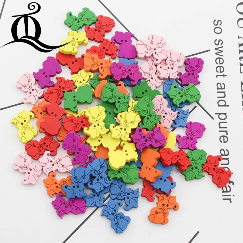 

50Pcs 16.5mm*14mm dog mix Wooden Buttons 2 Holes Sewing Craft Scrapbooking Cardmaking DIY Home Decor DIY Cloth Accessories