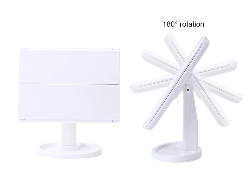 22 LEDs Folding Makeup Mirror Touch Screen 2X 3X Magnifying Vanity Mirror Table Desktop Makeup Cosmetic Tri-Folded Mirror Lights 10