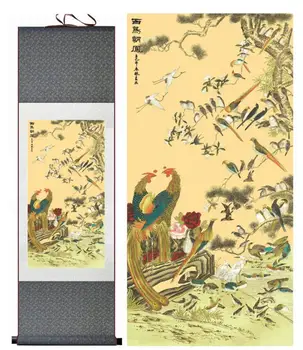 

Birds and flower painting Home Office Decoration Chinese scroll painting flower art Chinese paintingPrinted painting
