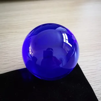 

70mm Rare Dark Blue Crystal Good Mood Ball Glass Shinning Ball Crystal Sphere Fengshui Decoration Healing Ball
