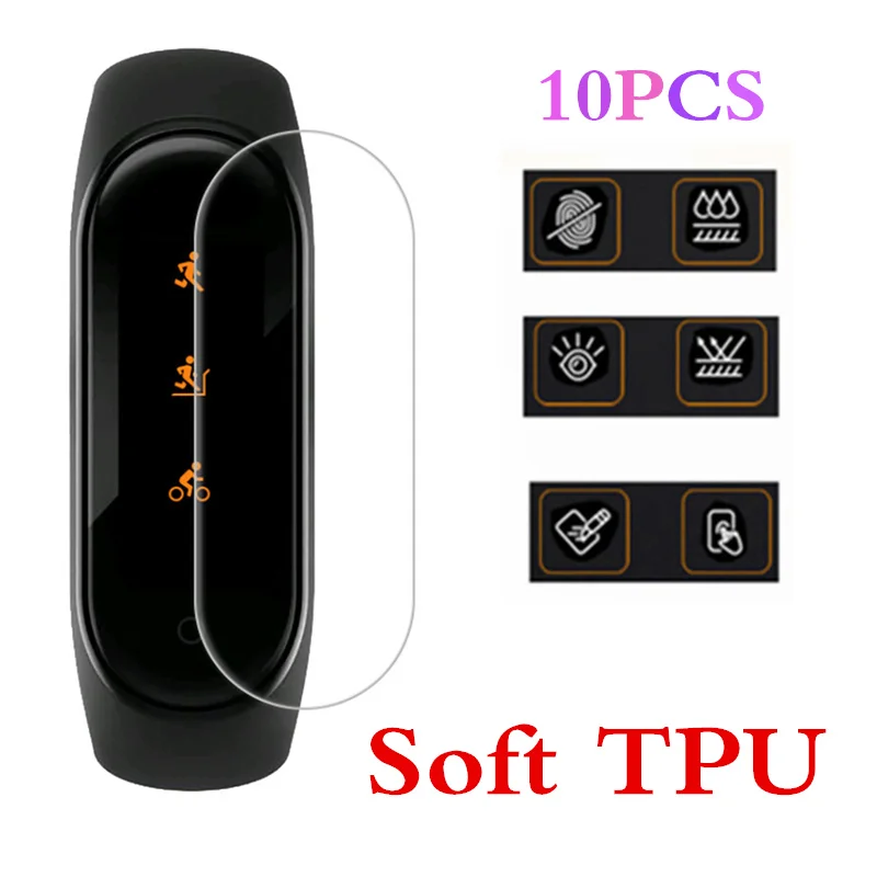 

10 pieces/pack For Xiaomi Mi Band 4 Protective Film Soft TPU Screen for Xiaomi Mi Band 4 Smart Bracelet Full Screen Protector