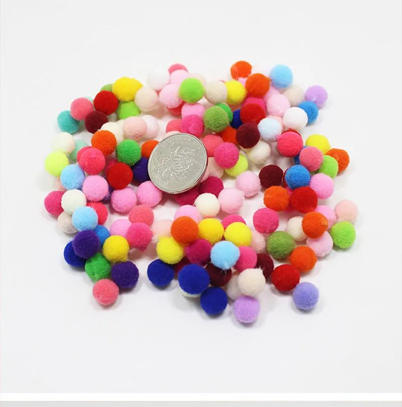 288pcs/lot 10mm Colourful Elastic Pompom For Clothing,children Toy