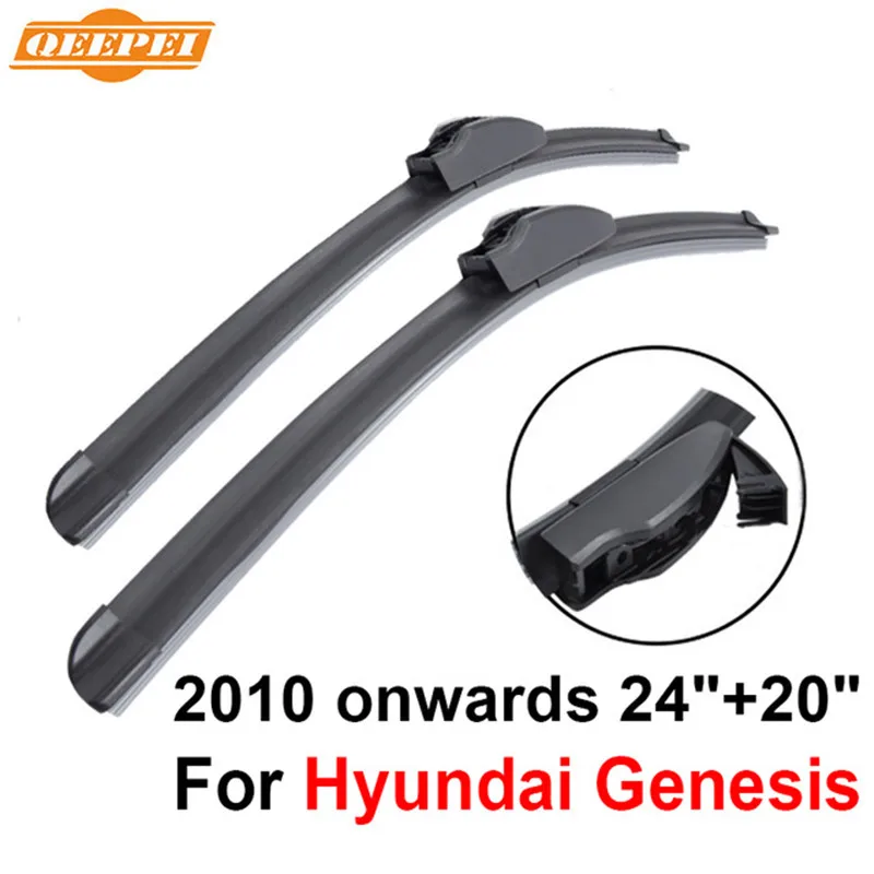 

QEEPEI Wiper Blades For Hyundai Genesis 2010 onwards 24"+20" High Quality Iso9001 Natural Rubber Clean Front Windshield F03