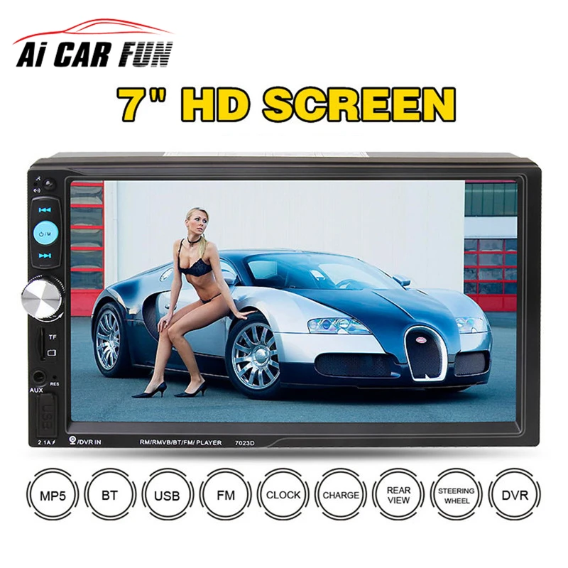 7023D 2Din 7 дюймов Bluetooth Автомобильный MP5 FM радио тюнер Быстрая зарядка с функцией