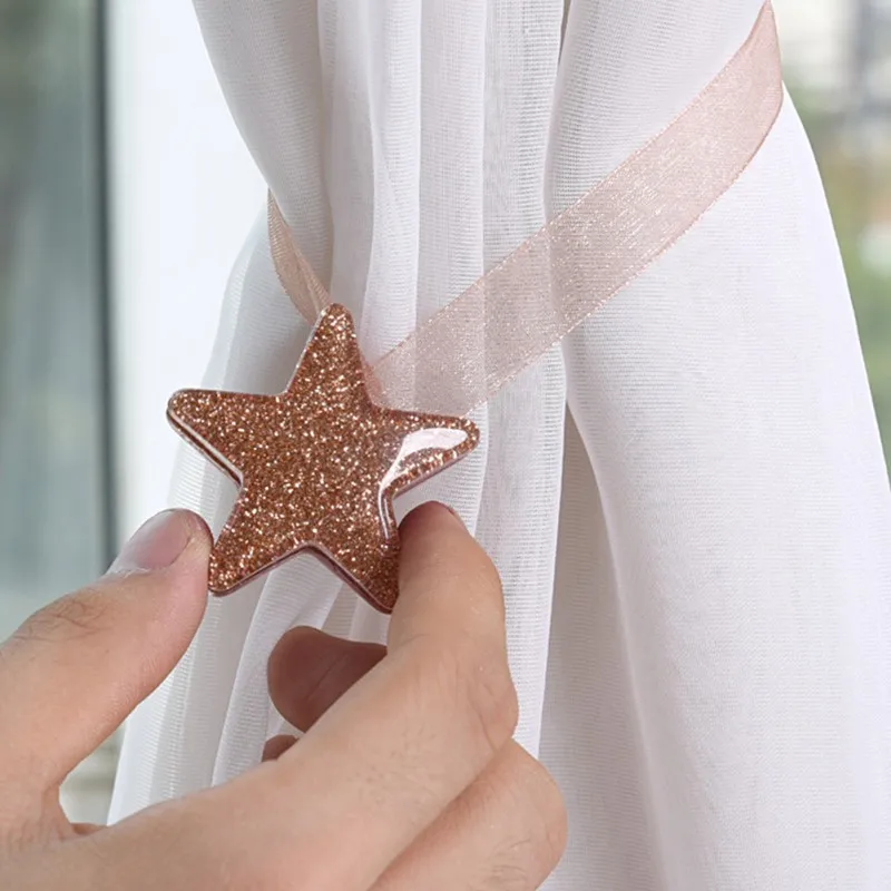 

Star Magnetic Tie Back Holder Home Room Curtain Decoration Curtain Buckle Star Curtain Broach