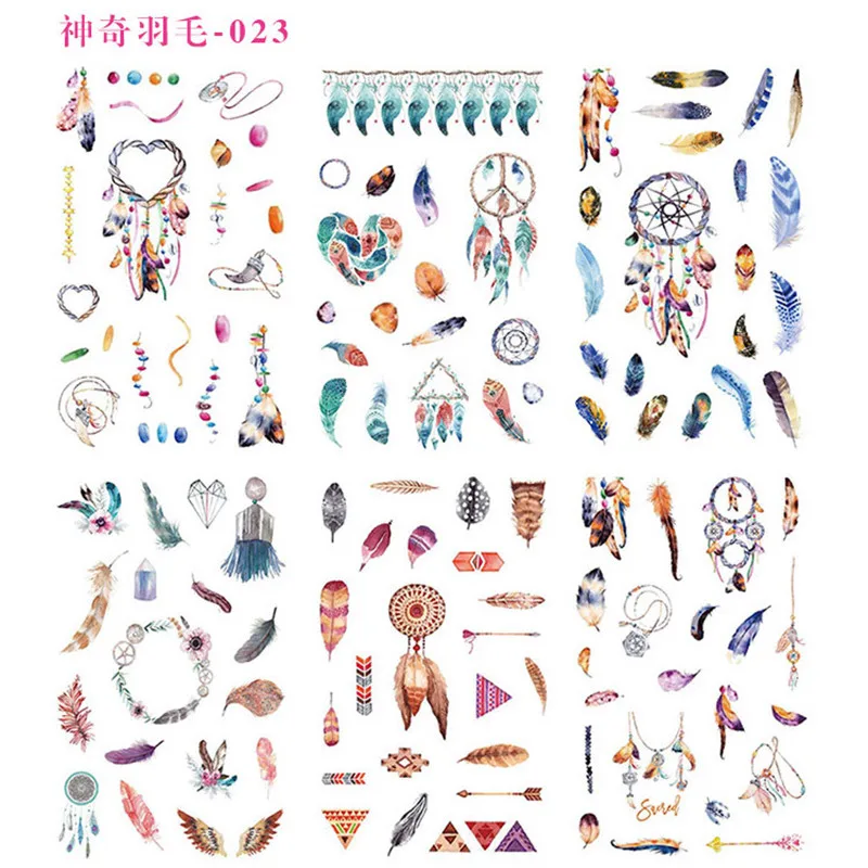 

6 Sheets/pack Beautiful Feather Decorative Stationery Stickers Scrapbooking Diy Diary Album Stick Label