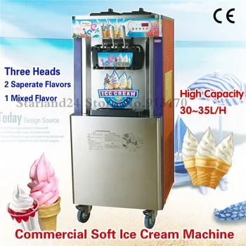 

Soft Serve Ice Cream Machine Upright Soft Ice Cream Making Machine Commercial Ice Cream Equipment 32~35liters/H Capacity