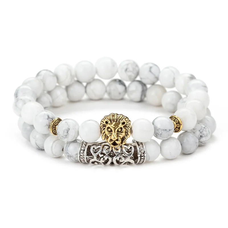 Модные Парные браслеты из камня тигровый глаз 2 шт./компл. классические черный