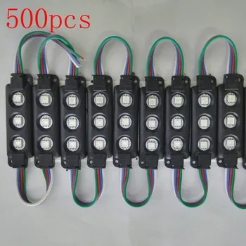 

FREE DHL Korea chip 500pcs/lot Black PCB DC12V waterproof RGB 5050 injection LED Module light,advertising light,windows light