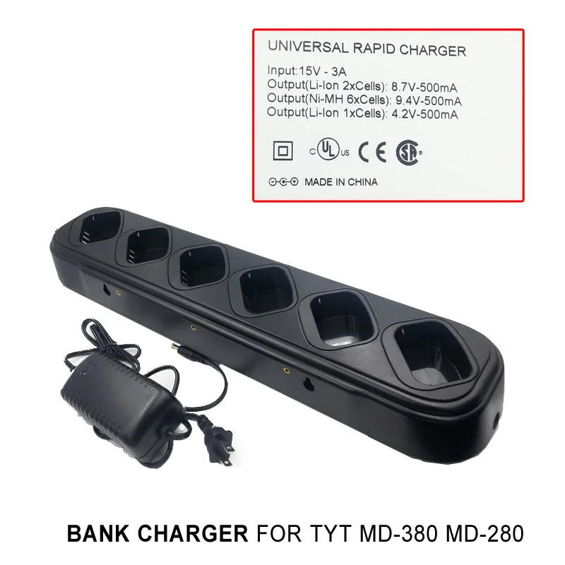 

Original TYT 6 Way charger/Multi charger/Rapid charger for TYT MD380 Two way radio High quality Bank charger