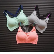 Хлопок нейлон для женщин pro мягкий компрессионный спортивный бюстгальтер пуш-ап gymnetics нижнее белье для женщин для бегунов