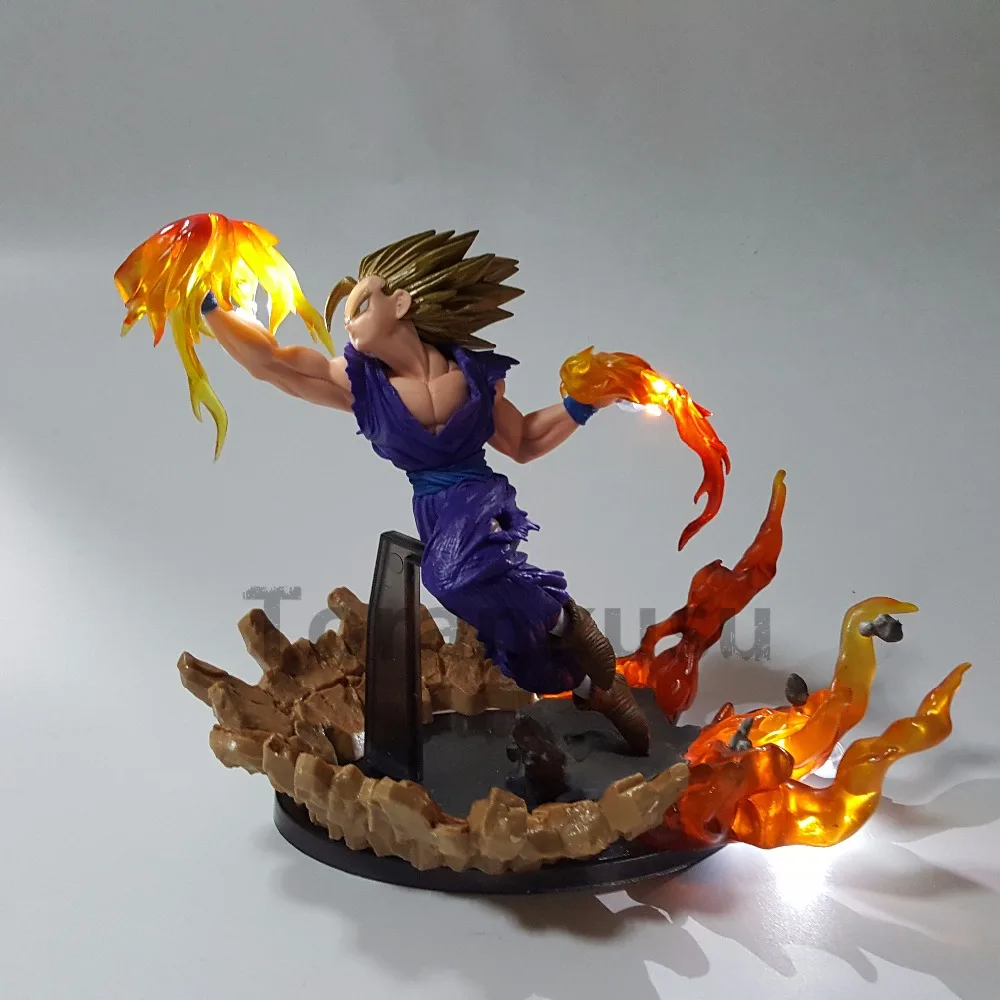 Dragon Ball Z Son Gohan Super Saiyan Fire Fist Led Light Dragon Ball Супер ГОКу ПВХ фигурки аниме, модели игрушки DIY Набор