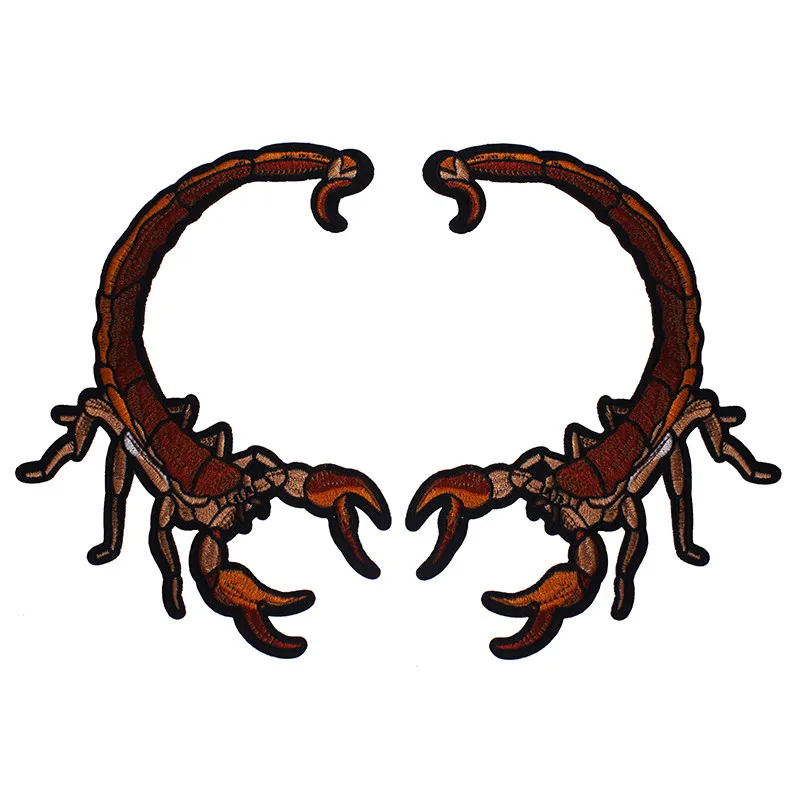 10pair scorpion pair design lace fabric patches embroidery applique