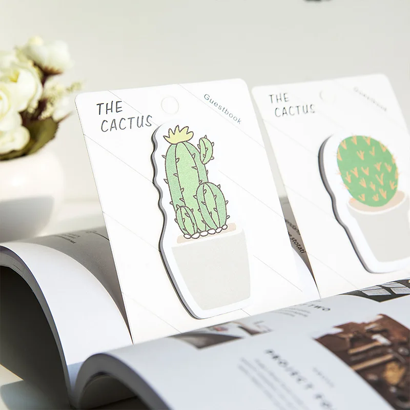 Jonvon 4 PCS cactus pad of Korean creative канцтовары наклейки N stick a label стикер школьные