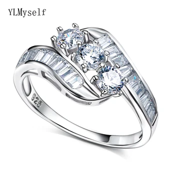 

Real Luxury 925 rings jewelry anniversary gift shiny cubic Zirconia fine jewellery Beautiful top quality sterling silver ring