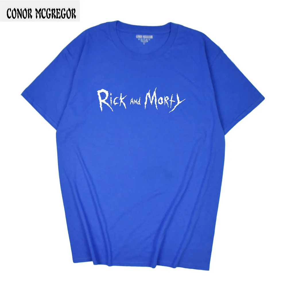 Повседневная мужская футболка Рик и Морти мир homme новая брендовая одежда Рик Морти скейтборд футболка мужская летняя хлопковая майка - Цвет: Blue-W