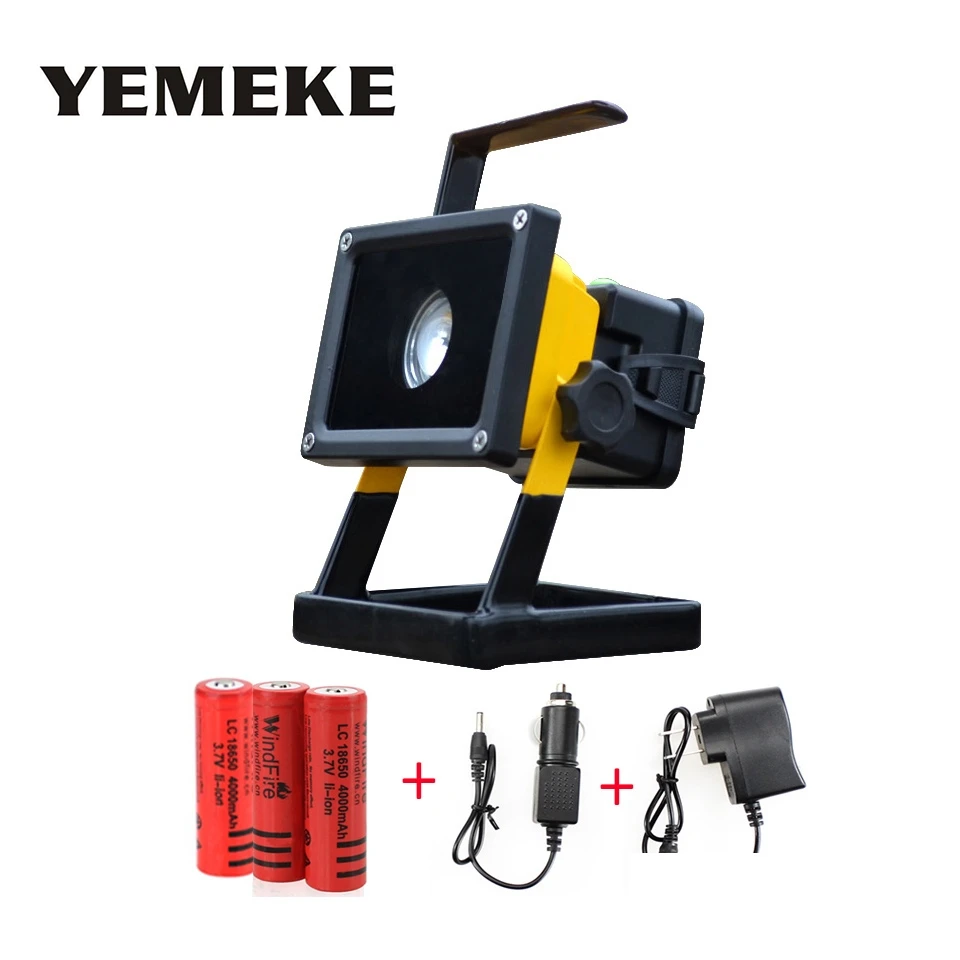 

1pcs T6 LED Floodlight Outdoor Lighting Rechargeable LED Portable Spotlight Camping Light For 2000lm+Charger+3*18650 Battery