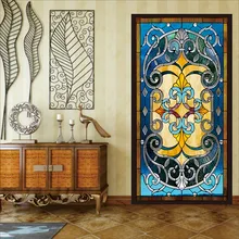 Размер на заказ витражные наклейки для окон полупрозрачные церковные витражи окна двери шкаф фольга 60x100 см