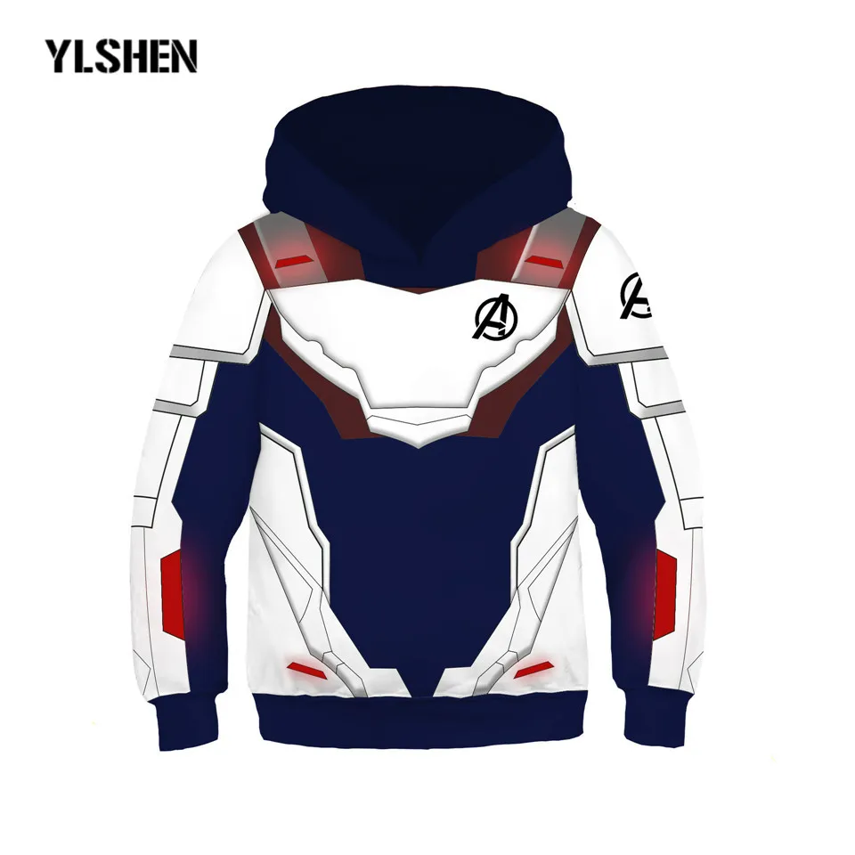 Kids Avengers Endgame Hoodie Jacket Avengers Quantum Sweatshirt Coat Captain Marvel Spider-Man Quantum Realm Cosplay Costume