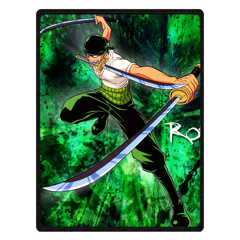 

Personalized One Piece Zoro Throw Blanket Custom Coral Flannel Blanket Sofa Couch Bed Plane Travel TV Blankets