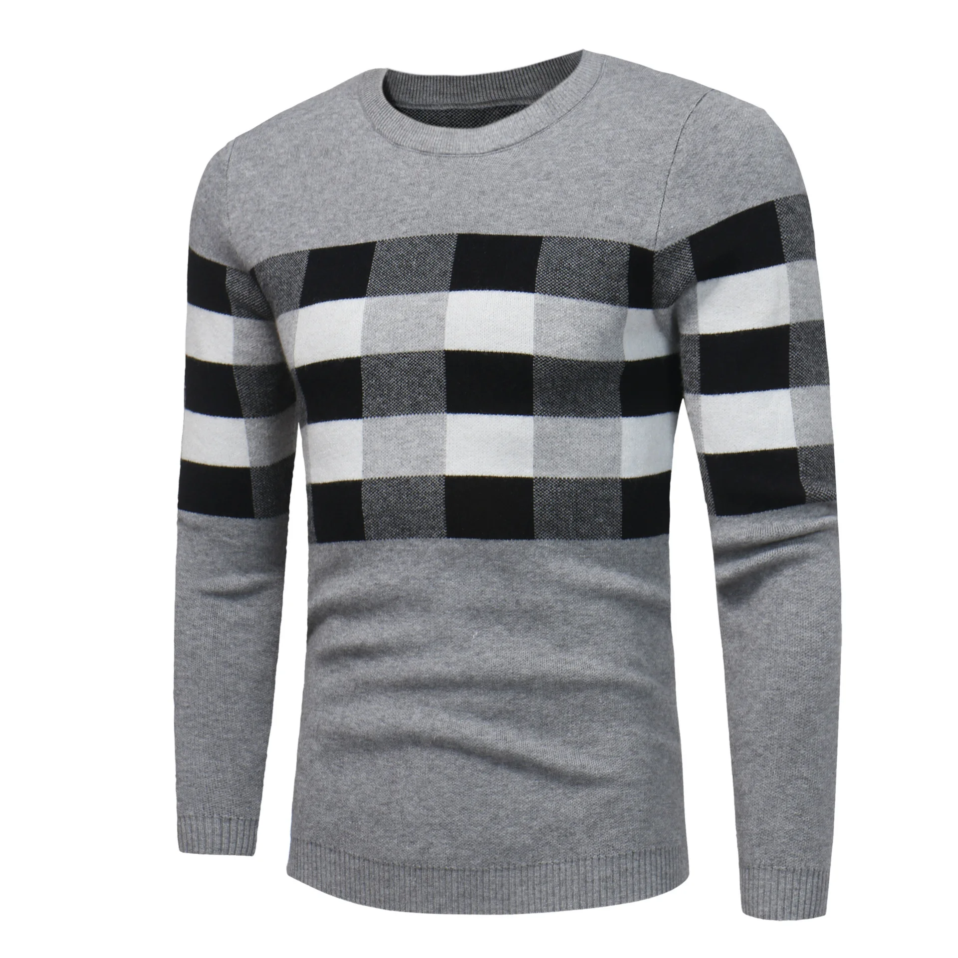 Wholesale Fashion Pullover Sweater For Men's Color Lattice