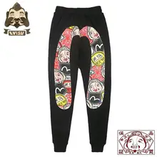 Evisu вышивка Высокое качество Мужские Дикие повседневные брюки теплые дышащие трендовые спортивные брюки мужские повседневные брюки черные брюки F093