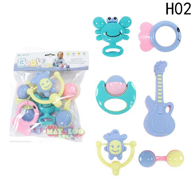 High Quality Infant Baby Toy 6PCS Set Baby Handbells Toy Bed Bells Kids