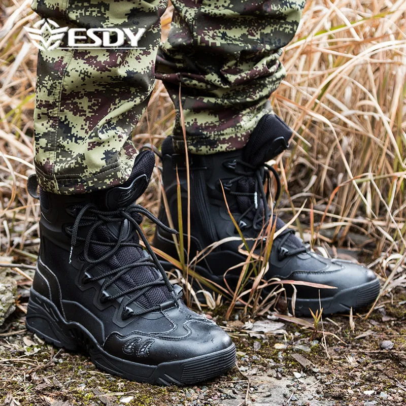 

Outdoor Breathable Training High Tube Shoes Military Combat Tactical Boots Climbing Desert Spider Hiking Shoes