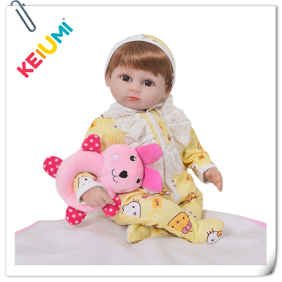 

Cute 17 Inch Realistic Reborn Boneca For Girl Birthday Gift Fashion KEIUMI 43 cm Silicone Reborn Baby Doll Toys PP Stuffed Dolls