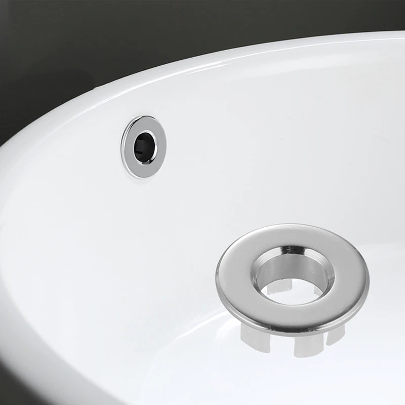 Bathroom Basin Sink Overflow Cover Electroplating Round Ring Drain Waste Plug Sink Filter Kitchen Hotels Bathroom Accessories