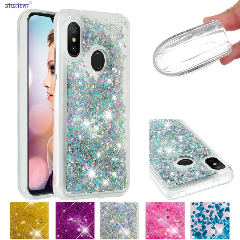 

For Xiaomi Mi A2 Lite Dynamic Love Heart quicksand Case Xaomi Xiomi Red Mi Redmi 6 Pro Silicone TPU Cover Xiaomi MiA2 Lite Funda