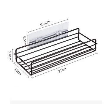 

Bathroom Storage Rack Wall Adhesive Wrought Iron Shelf Kitchen Strain Rack Home Organizer