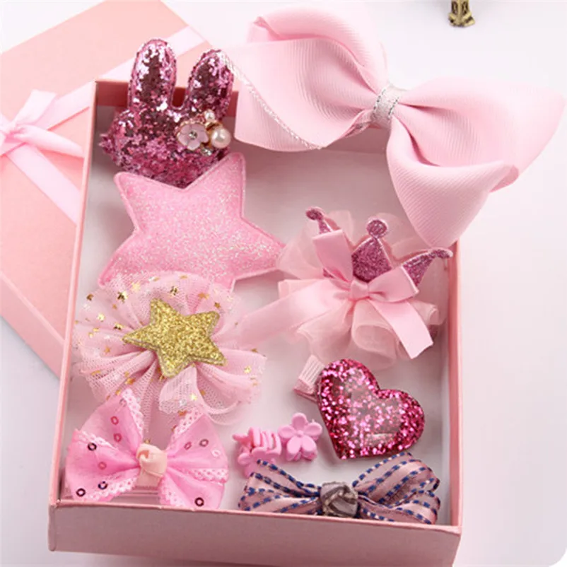 sweet! cute bow motifs hair clip sets baby girl hair accessories clip kawaii girls bebes acessorios 3ST10 (12)