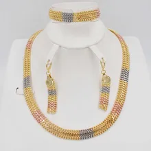 Dubai font b Gold b font Jewelry Sets Nigerian Wedding African Beads Crystal Bridal Jewellery Set