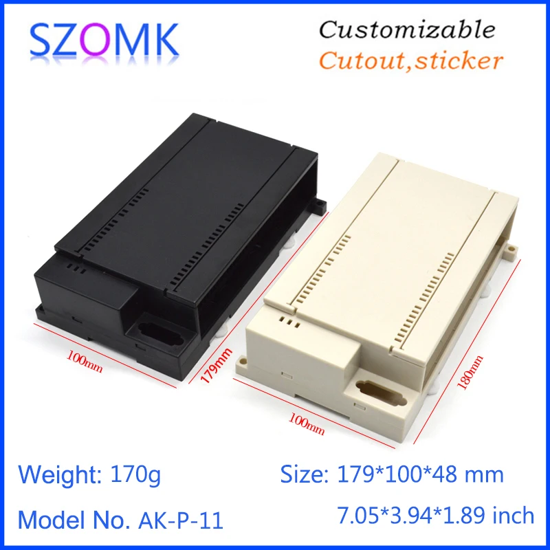plastic din rail enclosure box junction housing abs control enclosure szomk din boxes power supply distribution box housing case (10)